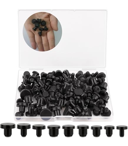 50 Pack Black Nylon Locking Hole Plugs - 9/16" Hole Diameter, For Panels & Repairs - View #2