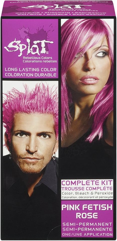 Splat Complete Semi Permanent Hair Colour Kit Pink Fetish