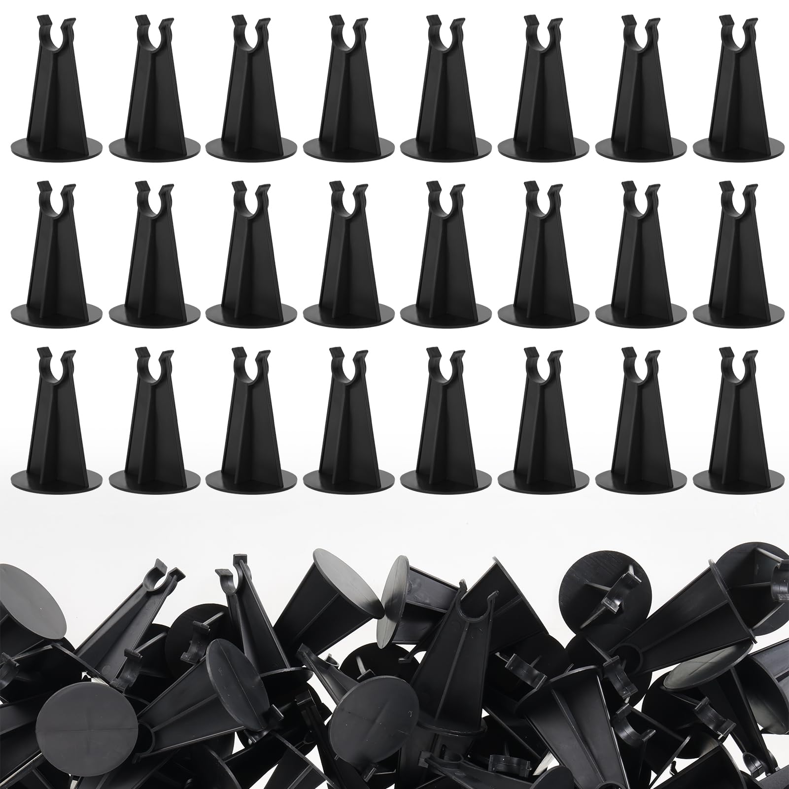 Photo 1 of 240 PCS Plastic Rebar Chair 2-1/4 Inch Length x 1.97 Diameter - Fits Rebar #3 to #5, Snap-Fit Design Steel Mesh Chair, Heavy Duty Construction Concrete Tool (Black)