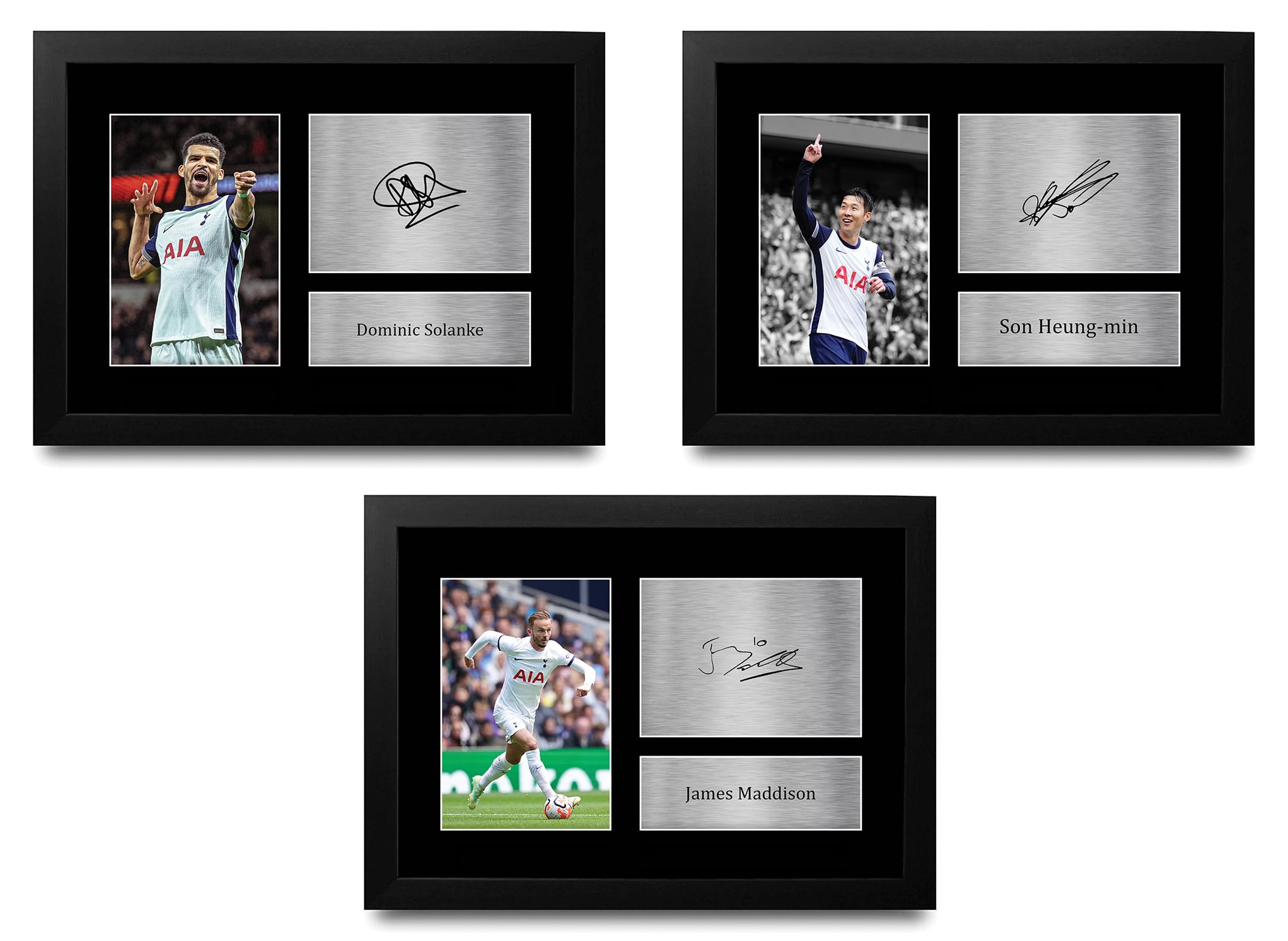HWC Trading Solanke, Maddison & Heung-min Spurs Gifts Printed Signed Autograph Pictures for Football Fans and Supporters - A4 Framed — image 1