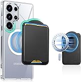 Norllben for MagSafe Wallet for Samsung Galaxy S25/S24 Series,Fold 7 with Magnetic Case, for iPhone 17/16/15/14/13/12 Series, RFID Blocking Leather Magnetic Card Holder | Holds 3 Cards | Black