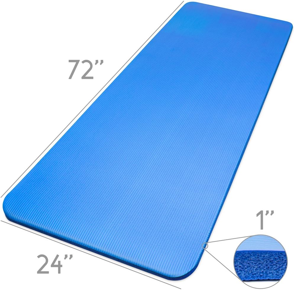 Yoga Cloud - Extra Thick 1" Exercise Mat with Shoulder Sling - 25mm Non-slip, Moisture-Resistant Foam Cushion for Pilates and Working Out - Ultra Balance & Support for Joint Health, & Physical Therapy : Sports & Outdoors