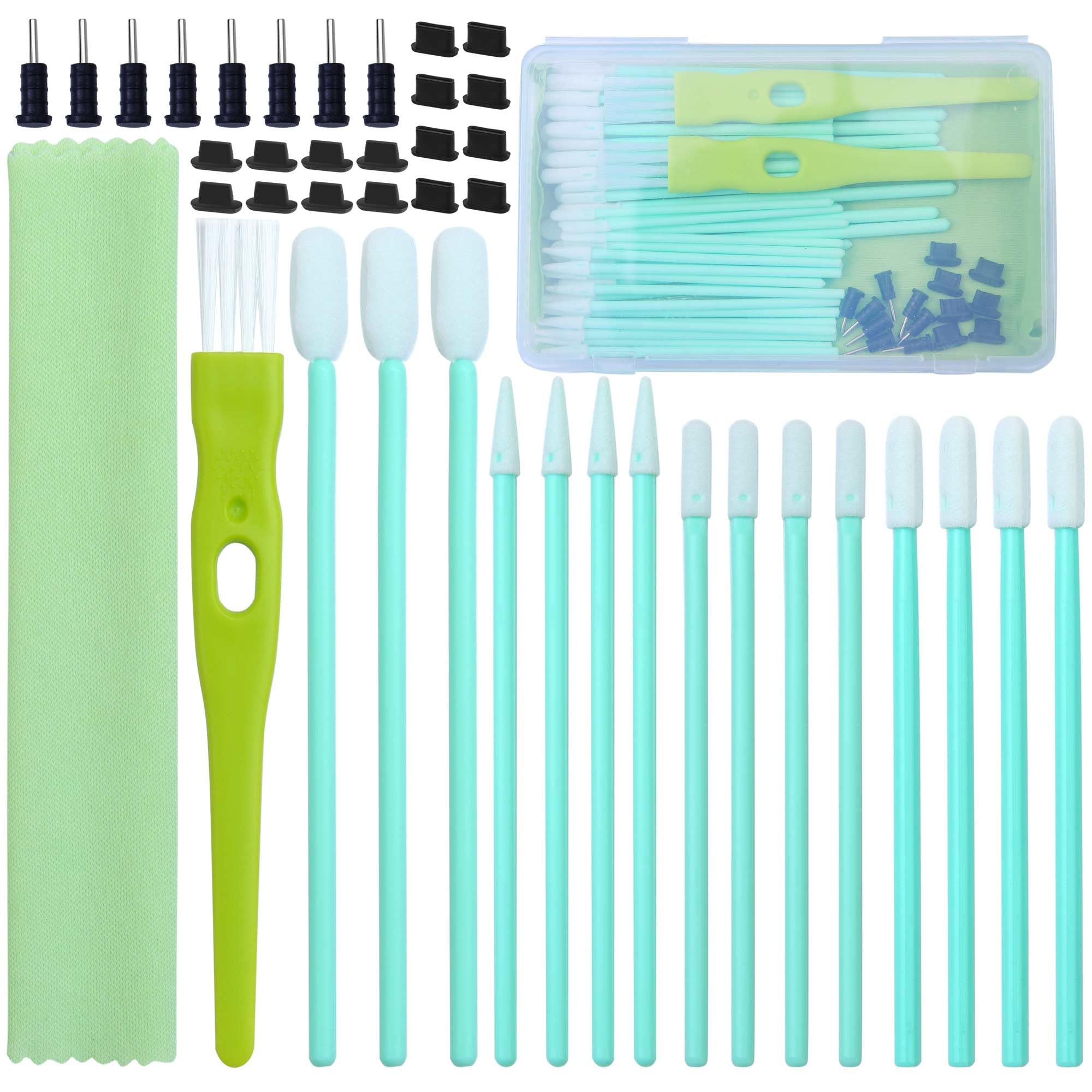 Aneco 68 Pieces Cell Phone Cleaning Kit Brush Set USB Charging Port Type C Anti Dust Port Plug Set and Headphone Jack Cleaner Compatible with iPhone, iOS Android, Cell Phone, Electronics Cleaner
