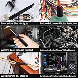 testyu Wiring Harness Tape 4 Rolls 1.9 cm x 15 m Black Polyester Self-Adhesive view 5