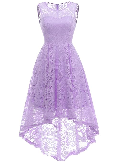 MUADRESS Elegant Kleid aus Spitzen Damen Ärmellos Unregelmässig Cocktailkleider Party Ballkleid