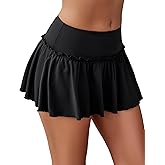 Avidlove Sexy Mini Skirt for Women Solid Ruffle Lingerie Skirt Short Skirts