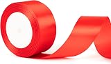 YAAVAAW 22m 40mm Red Satin Ribbon Gift Wrapping Thick