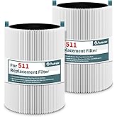 2 Pack 511 Replacement Filter Compatible with Blueair Blue Pure 511 Air Purifier, 2-in-1 H13 True HEPA Filter and Carbon Filter (Not Fit for 511 Auto)
