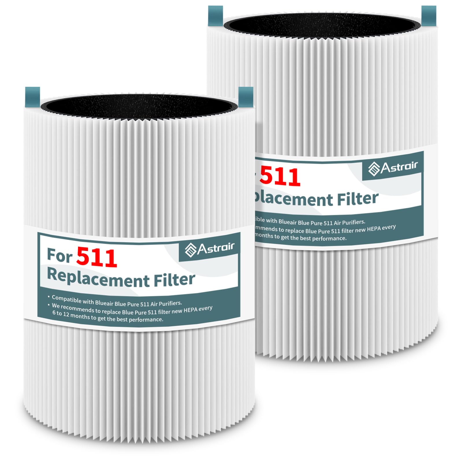 Photo 1 of 2 Pack 511 Replacement Filter Compatible with Blueair Blue Pure 511 Air Purifier, 2-in-1 H13 True HEPA Filter and Carbon Filter (Not Fit for 511 Auto)