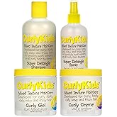CurlyKids Bundle with Hair Detangler, Kids Shampoo, and Conditioner for Curly, Frizzy & Wavy Hair | Sulfate & Paraben-Free Formula