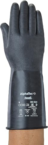 Ansell AlphaTec 38-514 Butyl Chemical Gloves XL Industrial PPE Workwear Latex view 1