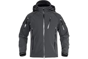 TACVASEN Men's Special Ops Tactical Jacket Water-resistant Softshell Hiking Detachable Hoodie Fleece Jacket
