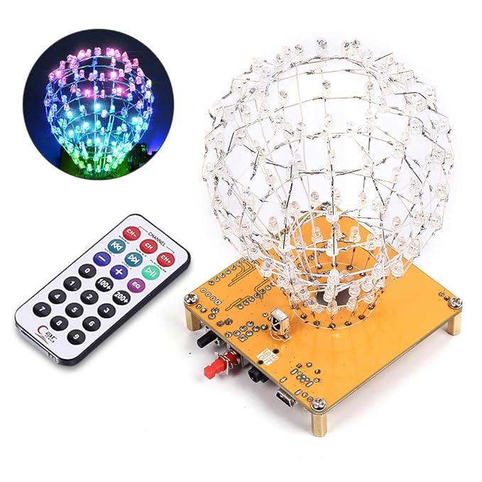 PEMENOL LED Cubic Ball Kit 3 mm RGB LED Light Cube Cubic Ball Creative