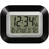 La Crosse Technology Atomic Wall/Table Clock, 7.2-inch H x 8.95-inch W x 1.2-inch D (WT-8005U-B)
