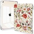 Feams Slim Case for iPad Air 11-inch M3 2025 / M2 2024, iPad Air 5th Generation 2022 / iPad Air 4th Generation 2020 10.9 Inch Case Clear Back with Pencil Holder & Auto Sleep, Vintage Flower