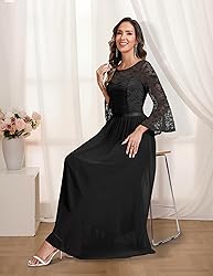 Wedtrend Women's Evening Dress 3/4 Sleeve Long