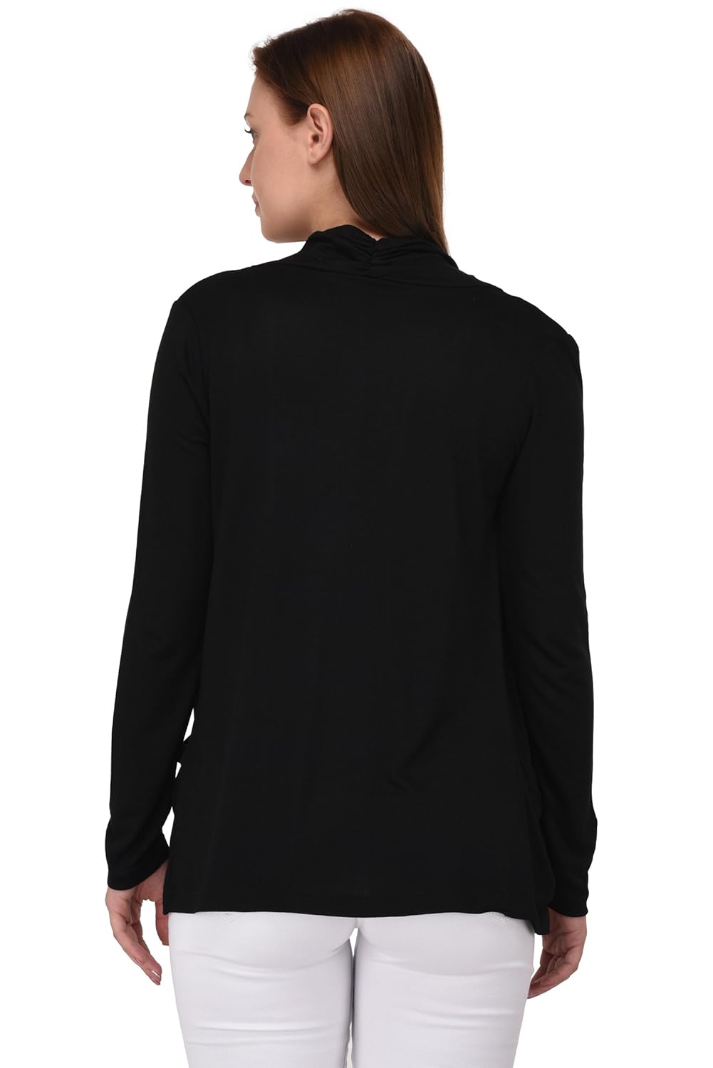 espresso women's full sleeve front open viscose shrug with pocket