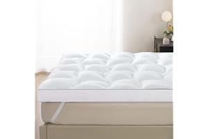 SHOUREN Memory Foam Mattress Topper Queen, Extra Soft Pillow Top Bed Topper for Back Pain Relief, Fluffy Shredded Memory Foam Filling with Down Alternative Cover, 60x80