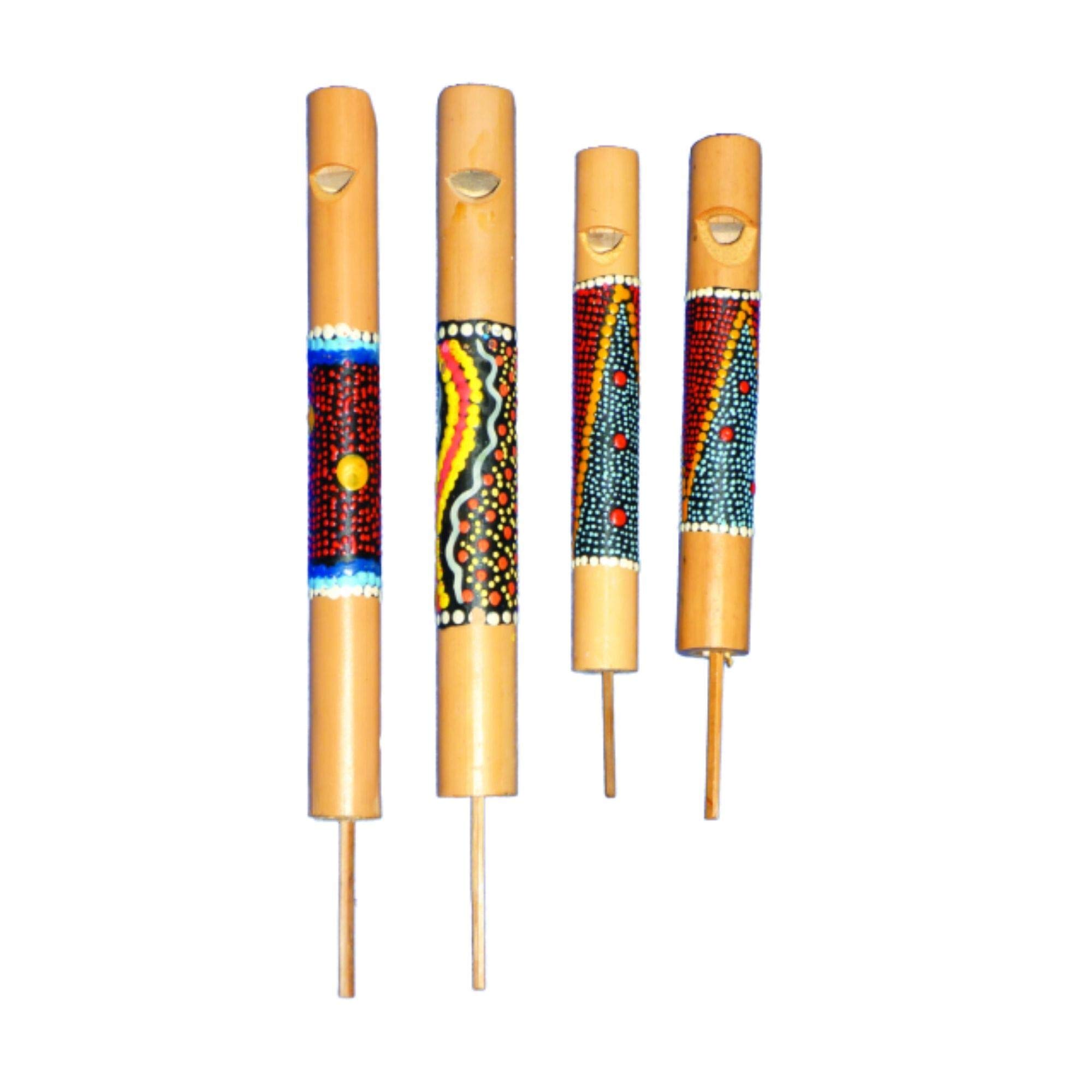 Painted Swanee Whistle - Multicoloured - Bamboo - Handmade Musical Instrument - 22 cm