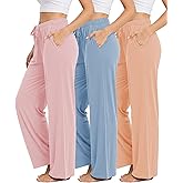 Sexy Basics 3 Pack Buttery Soft Pajama Pants for Women | Comfy Casual Lounge Pajama Bottoms | Drawstring & Pockets Pj