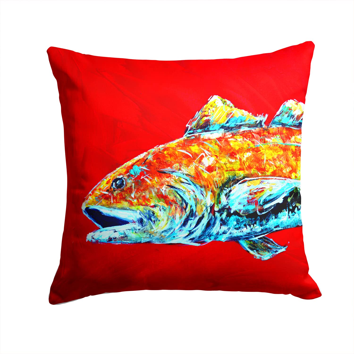 Caroline's Treasures Red Fish Alphonzo Head Canvas Fabric Decorative Pillow MW1141APW1414
