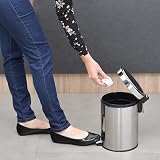 Tramontina 5L Pedal Bin Stainless Steel Bathroom Bin with Lid 20.5cm Ø view 3