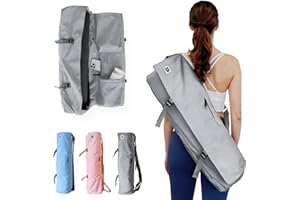 Tumaz Yoga Mat Bag | Padded Adjustable Shoulder Strap | Fits Up to 26" Mats | Multi-Pocket Storage for Essentials | Heavy-Duty G-Hook Closure | Lightweight & Durable for Yoga, Pilates & Fitness