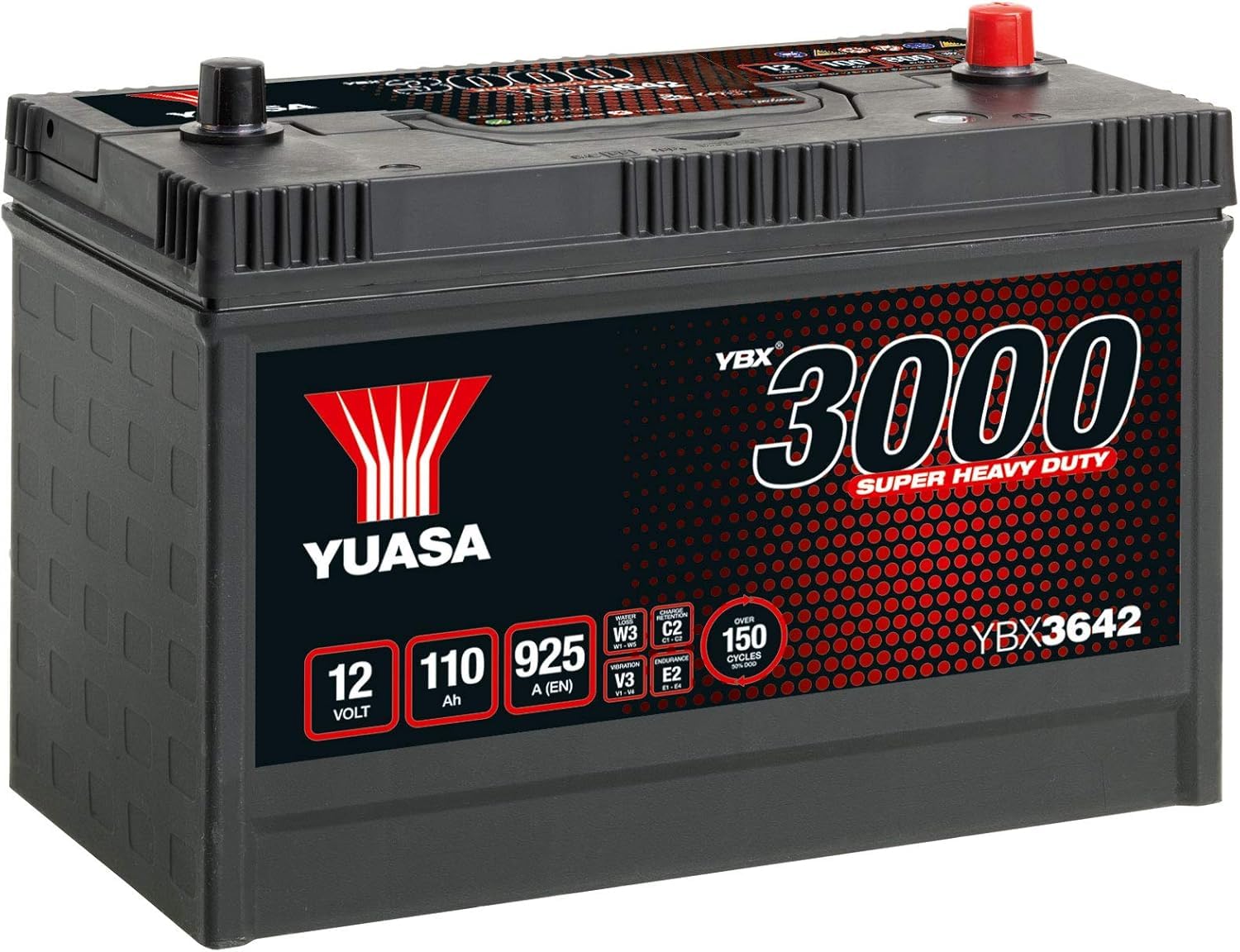 Yuasa YBX3642-110 12V 110Ah 925CCA Super Heavy Duty Sealed Maintenance Free Commercial Vehicle Battery