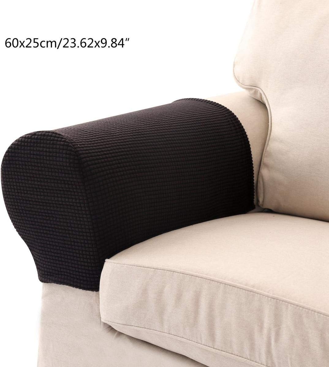 Umiwe Set Of 2 Stretch Armrest Covers Spandex Polyester Arm Caps For Armchairs Sofa Chair Couch Stretchy Arm Slipcovers For Furniture Protector 1 Pair Coffee Home Kitchen Sofa Slipcovers