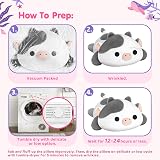 Mewaii Cute Cow Plush Pillow Kawaii White Cow Stuffed Toy 13 in view 9