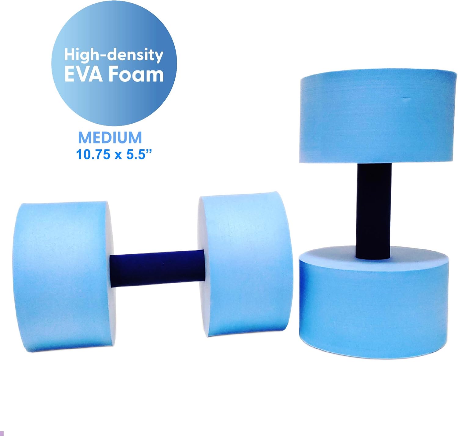 Sunlite Sports High-Density EVA-Foam Dumbbell Set - Soft Padded - Water Aerobics, Aqua Therapy, Pool Fitness, Water Exercise - Advanced Size (Blue, Large) : Sports & Outdoors