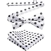 HISDERN Bow Ties for Men Pre-Tie Bow Tie and Pocket Square Set Bowtie Formal Tuxedo Wedding Bowties Handkerchief Set
