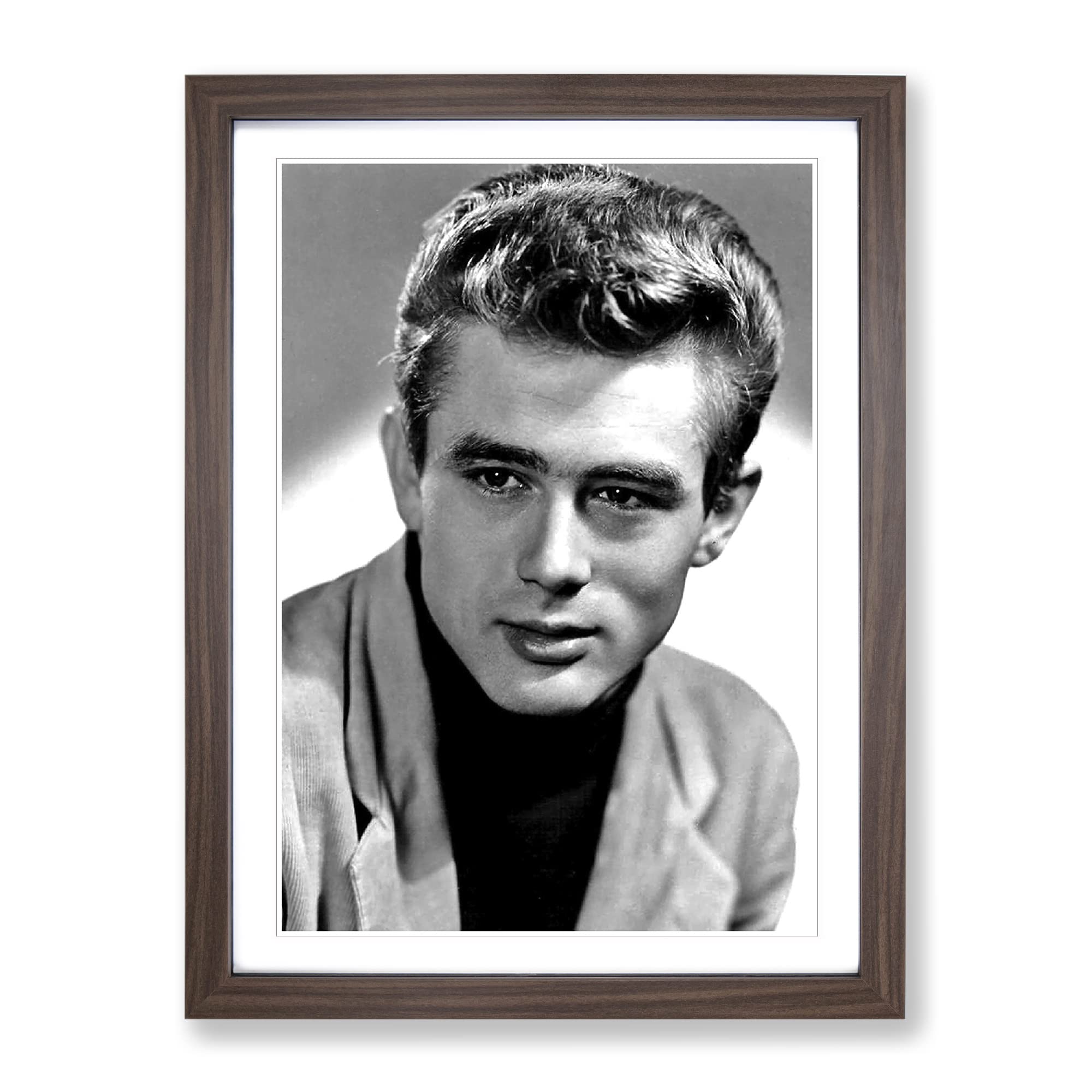 James Dean No.1 Modern Framed Wall Art Print, Ready to Hang Picture for Living Room Bedroom Home Office Décor, Walnut A4 (34 x 25 cm)