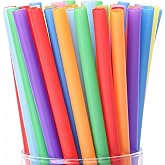 Tomnk 10.3" Jumbo Smoothie &amp; Milkshake Disposable Straws, 50 Pack Colorful | 0.4" Wide Food-Grade BPA-Free Plastic Straws for Thick Smoothies, Milkshakes, Iced Coffee, Bubble Tea &amp; 16-32oz Tumblers