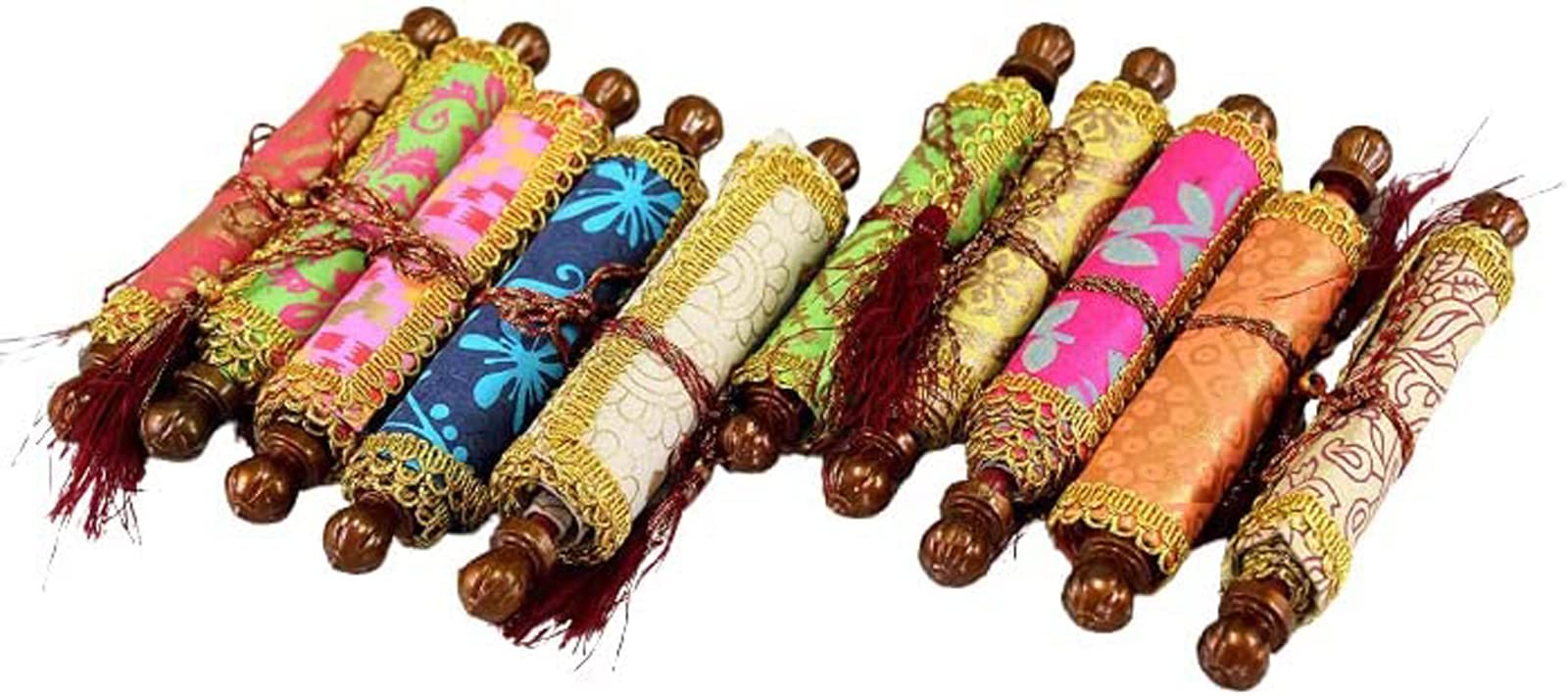 eSplanade Money Gift Lifafa Envelopes | Rolling Scroll Type | Multi Color Handmade Paper Used - Pack of 10