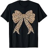 Coquette Bow Leopard for Women Girls Aesthetic Trendy Girly T-Shirt