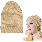 LumeSilk Silk Cashmere Knit Beanie for Men & Women, Lightweight Slouchy Winter Hat, Soft Warm Cuffed Beanie Cap