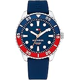 Tommy Hilfiger Men's Bold Dive-Inspired Watch – 3H Quartz Movement, Stainless Steel and Aluminum Case, Aluminum Sport Bezelt – Adventure-Ready Gift for Him