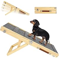 2025 Upgraded Dog Ramp for Couch, Foldable Small Dog Ramp for Bed, 4 Adjustable Height from 13'' to 21", Portable Stable Pet