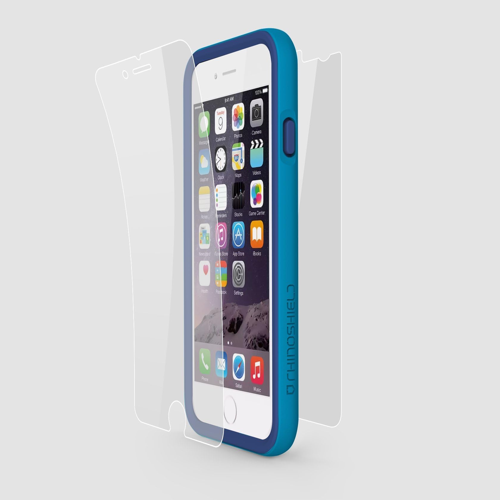 iPhone 6s Case - RhinoShield CrashGuard Bumper Bundle [Blue] - Includes Protective Bumper Case and Impact Resistant Front/Back RhinoShield Screen Protectors [11 FT 360° Drop Protection] for iPhone 6 and iPhone 6s