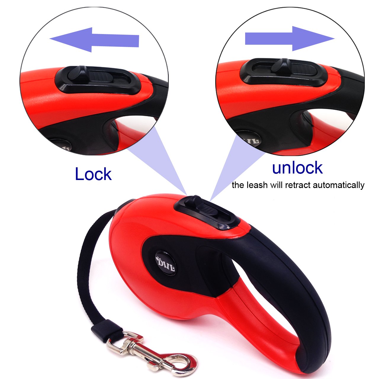 COODIA Retractable Dog Leash Dog Heavy Duty Automatic Lead Rope Walking Leash for Medium Large Pet Dogs up to 85lbs Tangle Free,16Ft,One Button Break & Lock
