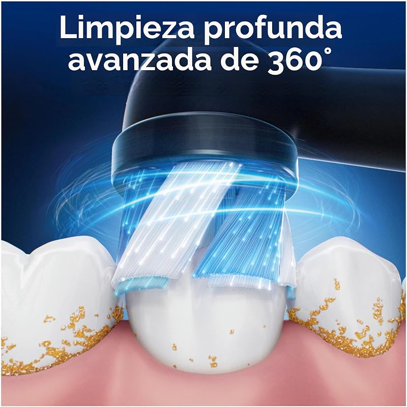 Cabeças de substituição iO Series Ultimate Clean Black, cabeças redondas originais, cerdas CrissCross, remoção de placa, 3