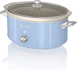 Swan Retro Slow Cooker 6.5L 320W with 3 Temp Settings Keep Warm