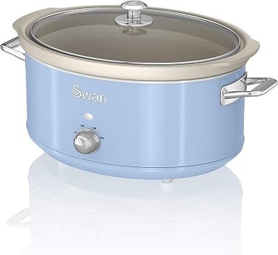 Swan Retro Slow Cooker 6.5L 320W with 3 Temp Settings Keep Warm