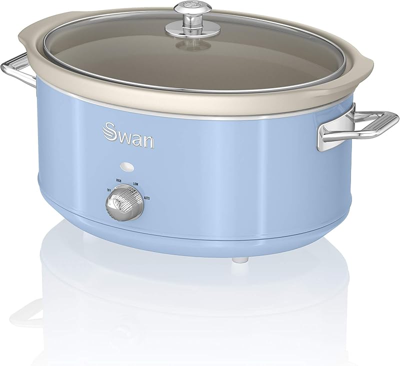 Swan Retro Slow Cooker 6.5L 320W with 3 Temp Settings Keep Warm