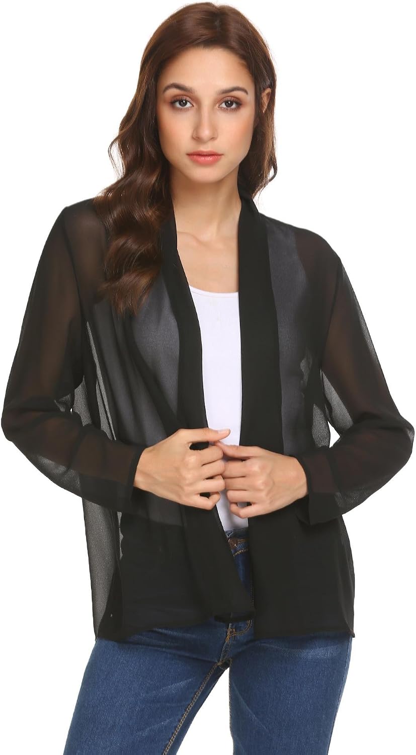 long sleeve chiffon cardigan