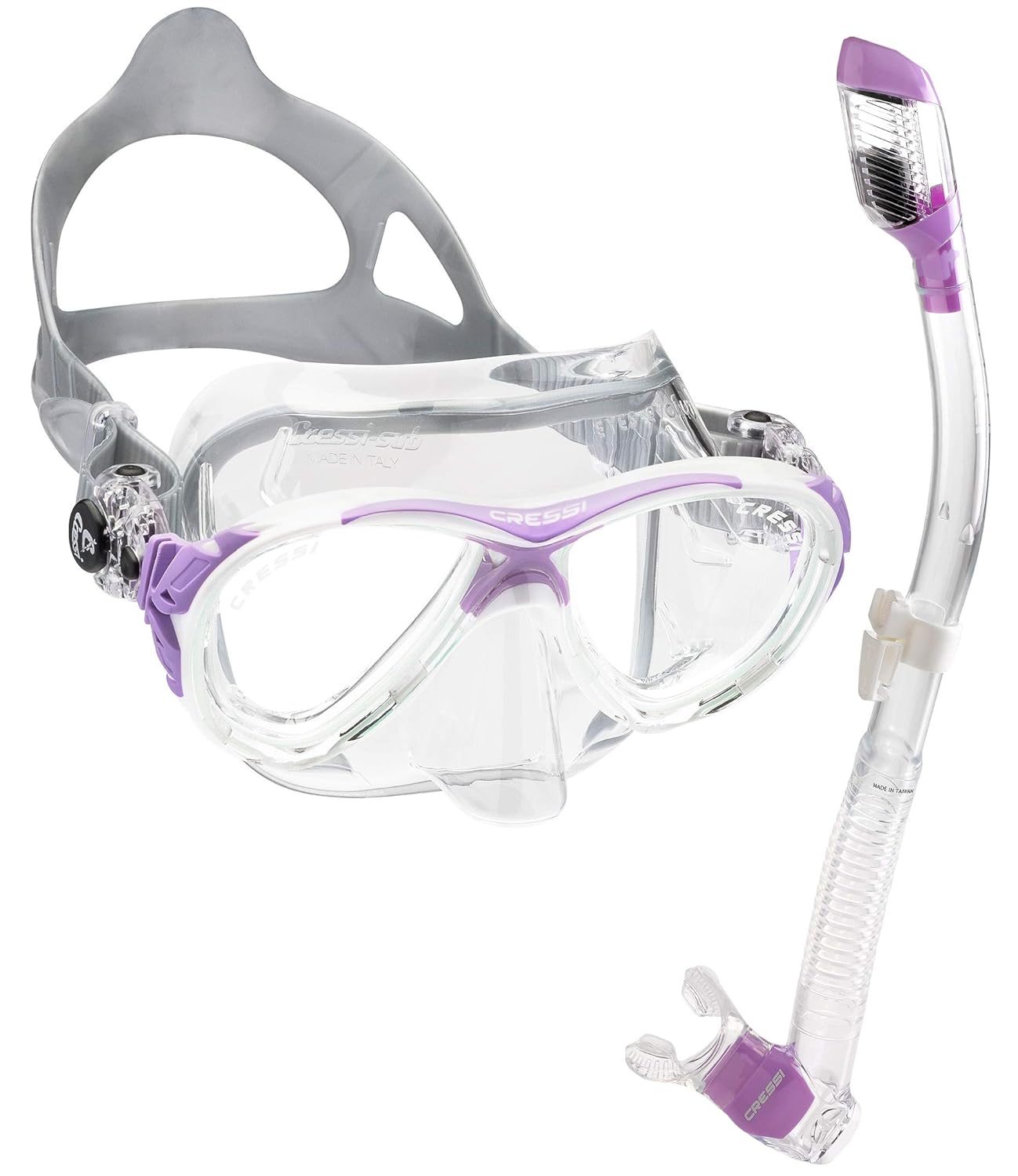 Cressi Italian Made Big Eyes Evolution Scuba Snorkeling Dive Mask, with Premium Dry Top Snorkel Set