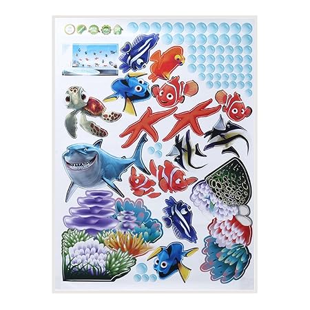 styleinside® Unterwasserwelt Meer Ozean Shark Fisch Wandtattoo Cartoon Türaufkleber Wandsticker Wandaufkleber Tier Aufkleber 