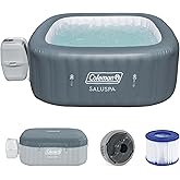 Coleman Hawaii 4 to 6 Person Inflatable Hot Tub, Square Energy-Efficient Portable Outdoor Spa with 140 AirJets, 71" x 28"