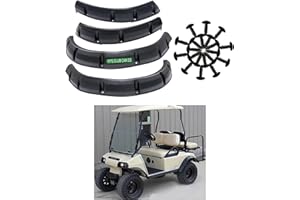 HUSKEY PARTS COMPANY Huskey 4PCS Golf Cart Fender Flares W/Black Self-Taping Screws for Club Car DS 1993 & Up G/E Models,3-4 Inches Wide, Constructed of Impact-Resistant ABS plastic,for Lifted Golf Cart W/Offroad Tires